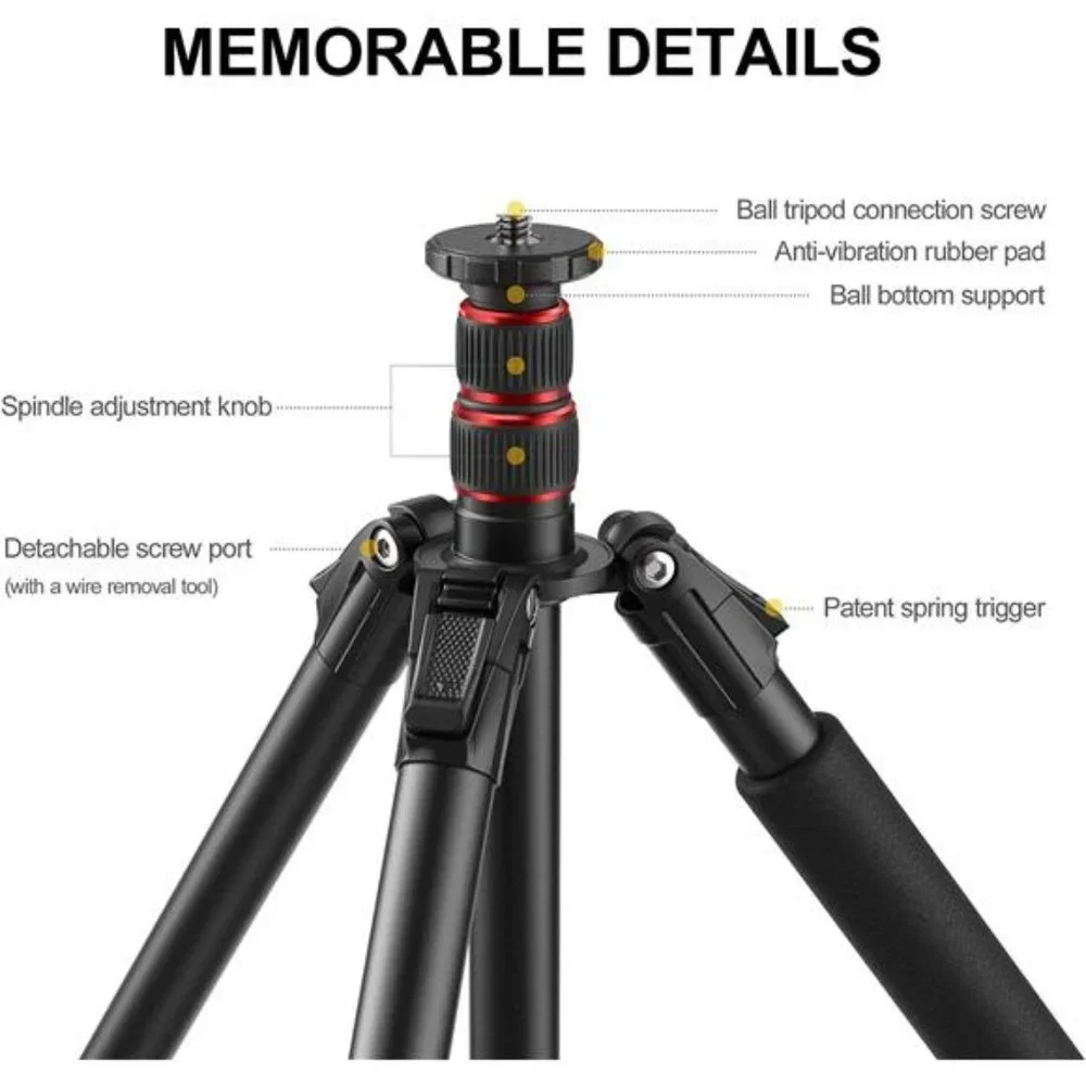 78-Inch Camera Tripod with 360° Ball Head - Aluminum (20lbs Load, Includes Bag)